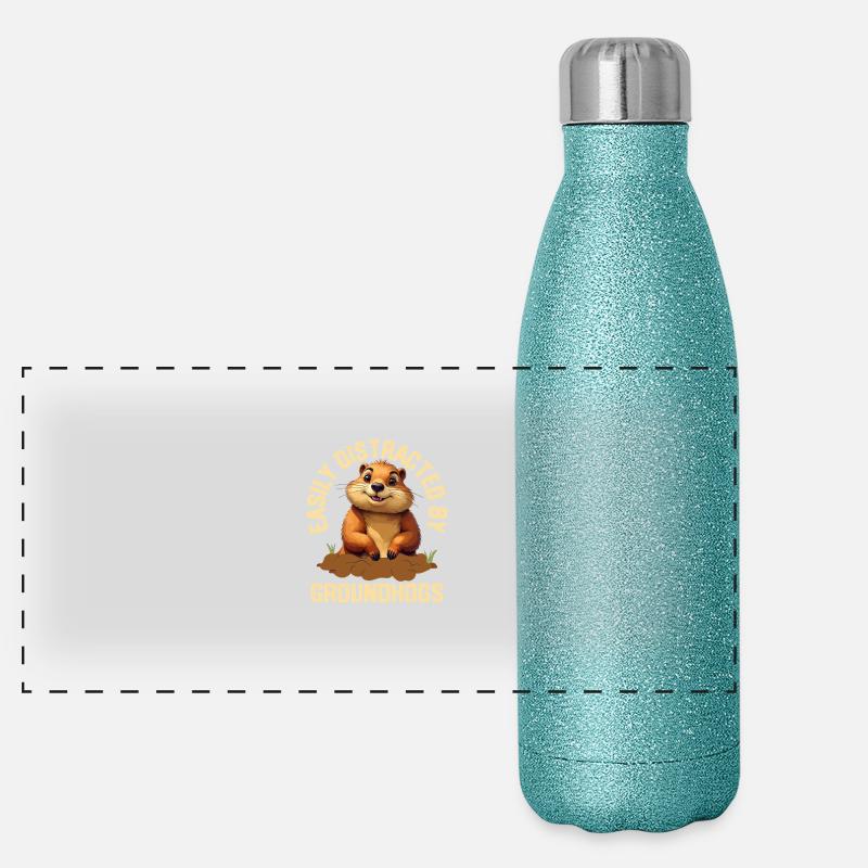 Facilement distrait par les marmottes, les rongeurs Gourde isotherme panoramique pailletée 500 ml