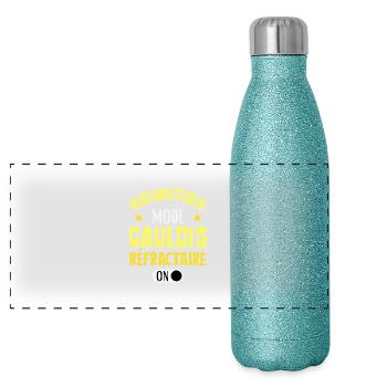 Mode Gaulois Réfractaire Activé - Gourde isotherme panoramique pailletée 500 ml - paillettes bleues - Devant