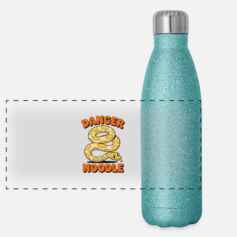 Danger Noodle - Conception de serpent amusante Gourde isotherme panoramique pailletée 500 ml