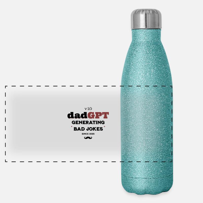 DadGPT Generating Bad Jokes Since 2025 Techie Dad Panoramic Glitter Thermal Bottle 500 ml