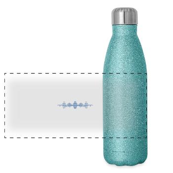 Music Frequency: Sound, Waves, Physics and Sound - Panoramic Glitter Thermal Bottle 500 ml - blue glitter - Front