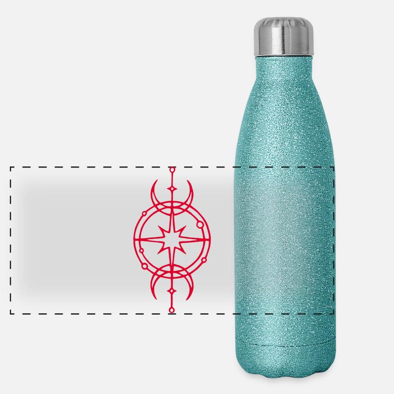 Symbole rouge de protection et de chance Gourde isotherme panoramique pailletée 500 ml