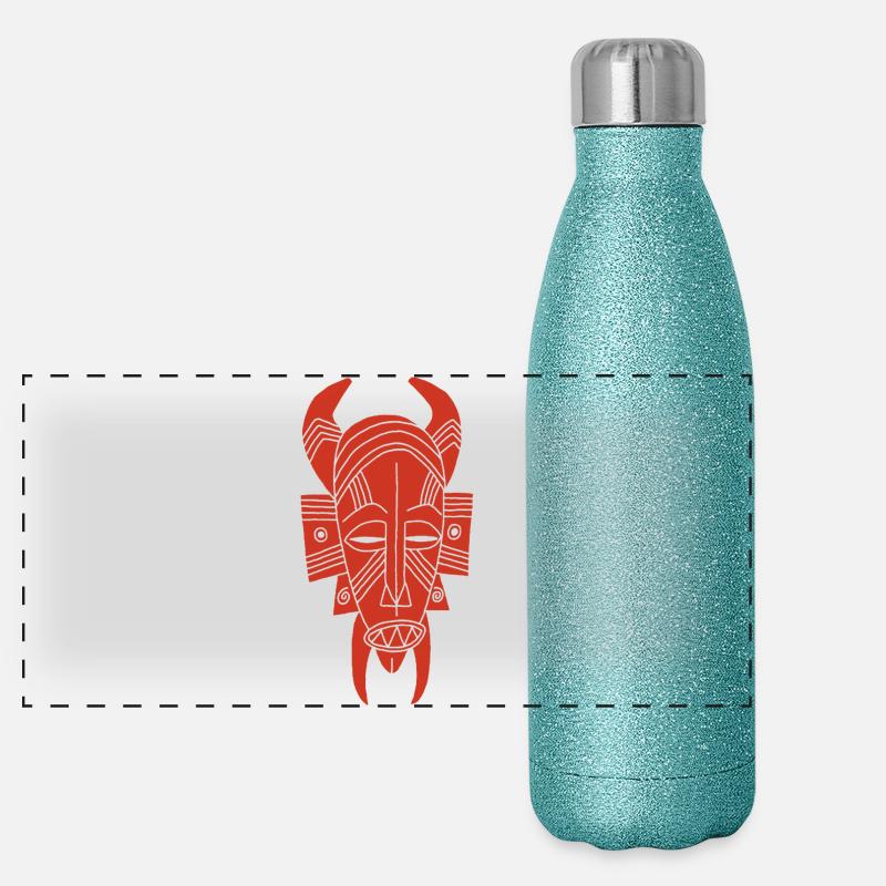 Afrikanischer Roter Dämon Panorama Glitzer Isolierflasche 500 ml