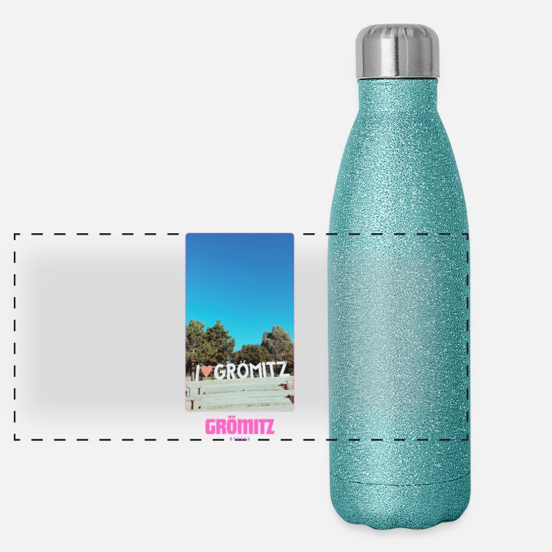Grömitz _ Ostsee Panorama Glitzer Isolierflasche 500 ml