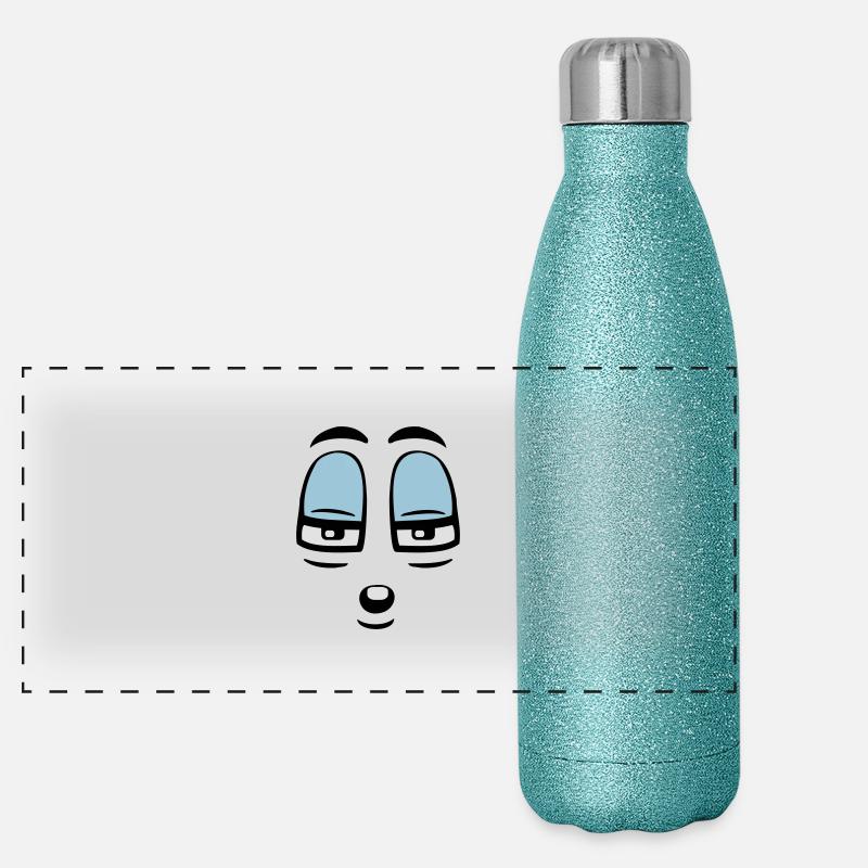 Skeptical Comic Face Judgmental Gaze Panoramic Glitter Thermal Bottle 500 ml