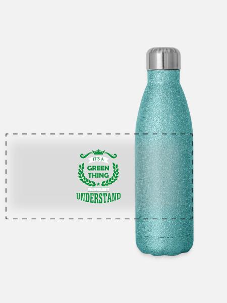 its a green thing - Panorama Glitzer Isolierflasche 500 ml - Blau Glitzer - Vorne