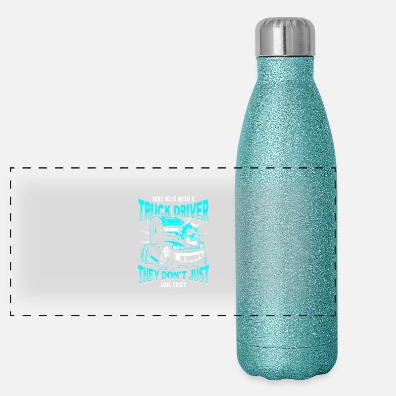 CRAZY TRUCK DRIVER - EN Panorama Glitzer Isolierflasche 500 ml