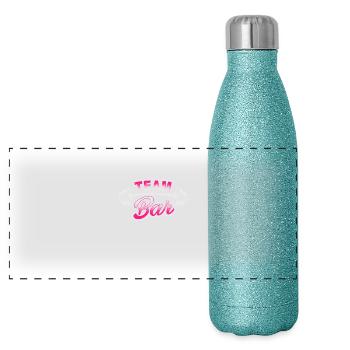 Team Bar - Workout - EN - Gourde isotherme panoramique pailletée 500 ml - paillettes bleues - Devant