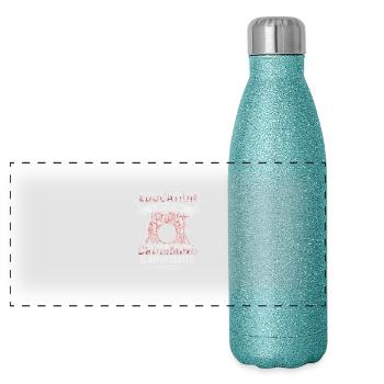 Education - Drumming is importanter - EN - Gourde isotherme panoramique pailletée 500 ml - paillettes bleues - Devant