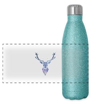 Hirsch Sterne - Panoramic Glitter Thermal Bottle 500 ml - blue glitter - Front