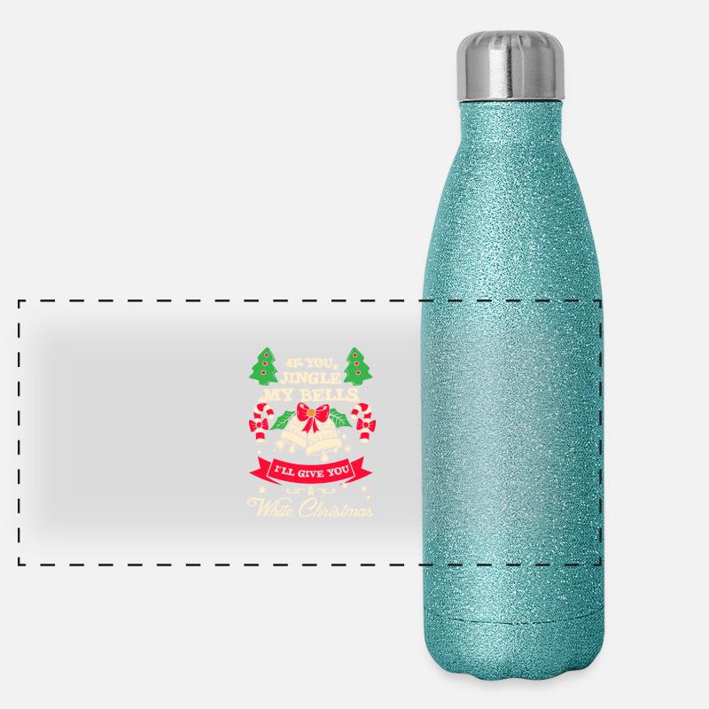 Jingle bells White Christmas gift Panoramic Glitter Thermal Bottle 500 ml