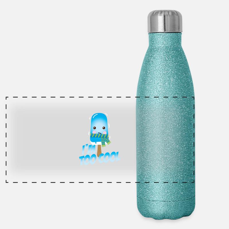 Drôle de cool sort mignon crème glacée en été Gourde isotherme panoramique pailletée 500 ml