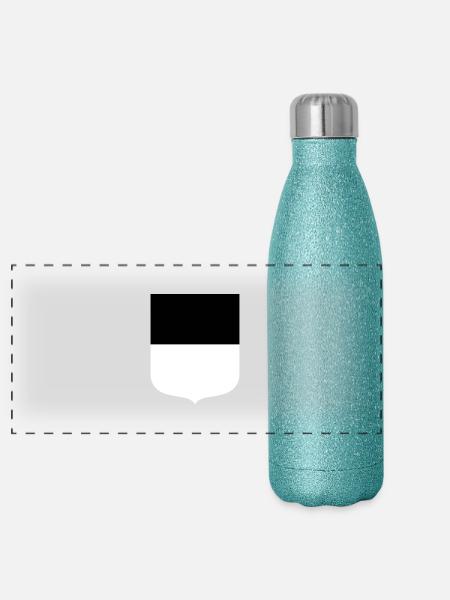 Ulm - Panorama Glitzer Isolierflasche 500 ml - Blau Glitzer - Vorne
