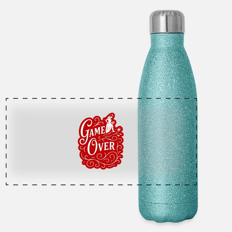 Hochzeit Game Over Lustig Panorama Glitzer Isolierflasche 500 ml