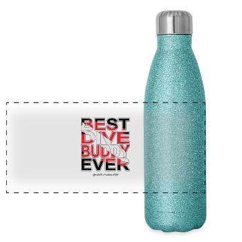 Bester Tauchbuddy für immer, Tauchen, Aquaholic - Panorama Glitzer Isolierflasche 500 ml - Blau Glitzer - Vorne