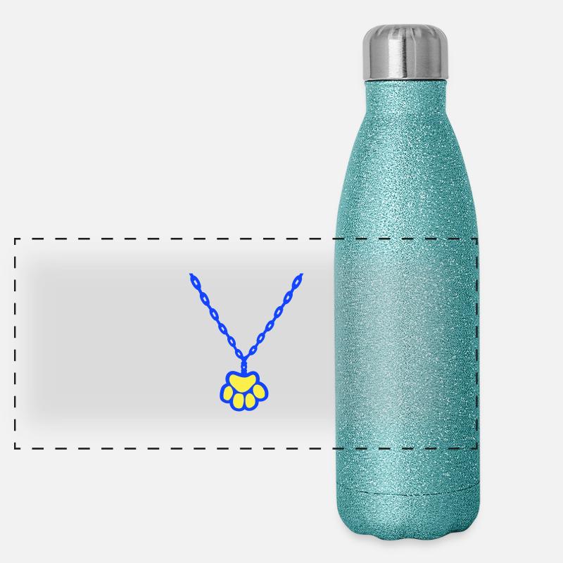 Katze Pfote Hund Tier Halskette Halsband Schmuck Panorama Glitzer Isolierflasche 500 ml