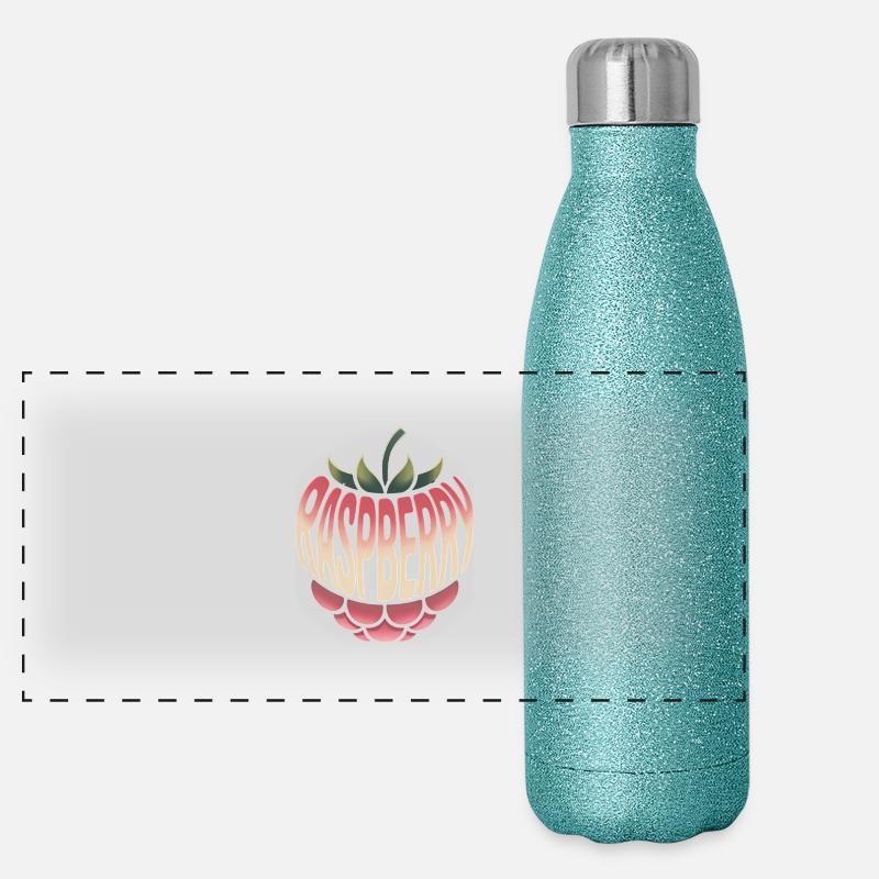 Framboise - Logo Cool Fruit Gourde isotherme panoramique pailletée 500 ml