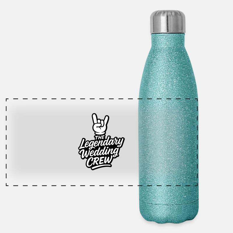 Hochzeit Crew Hochzeitsfeier Panorama Glitzer Isolierflasche 500 ml