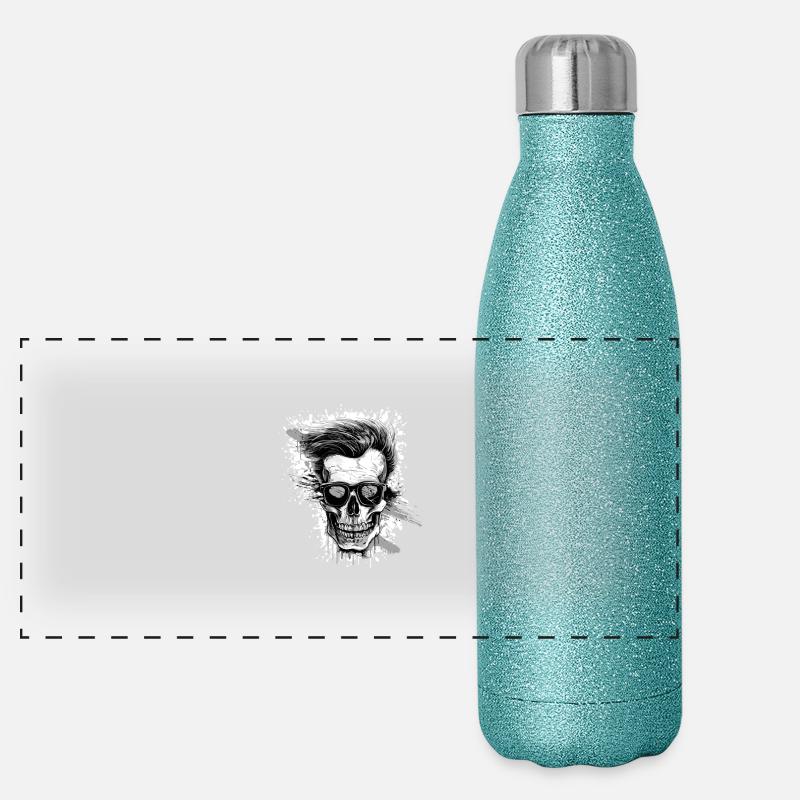 Crâne de fête Gourde isotherme panoramique pailletée 500 ml