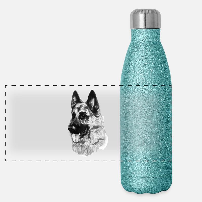 Schäferhund Panorama Glitzer Isolierflasche 500 ml