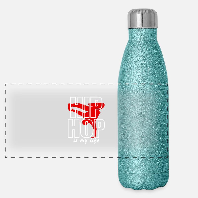 hip hop is my life Panorama Glitzer Isolierflasche 500 ml