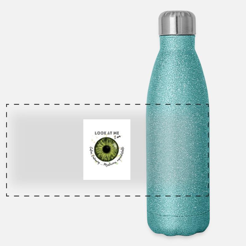 Yeux vert ) Gourde isotherme panoramique pailletée 500 ml