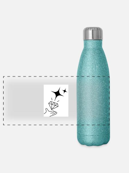 Verso N - Gourde isotherme panoramique pailletée 500 ml - paillettes bleues - Devant