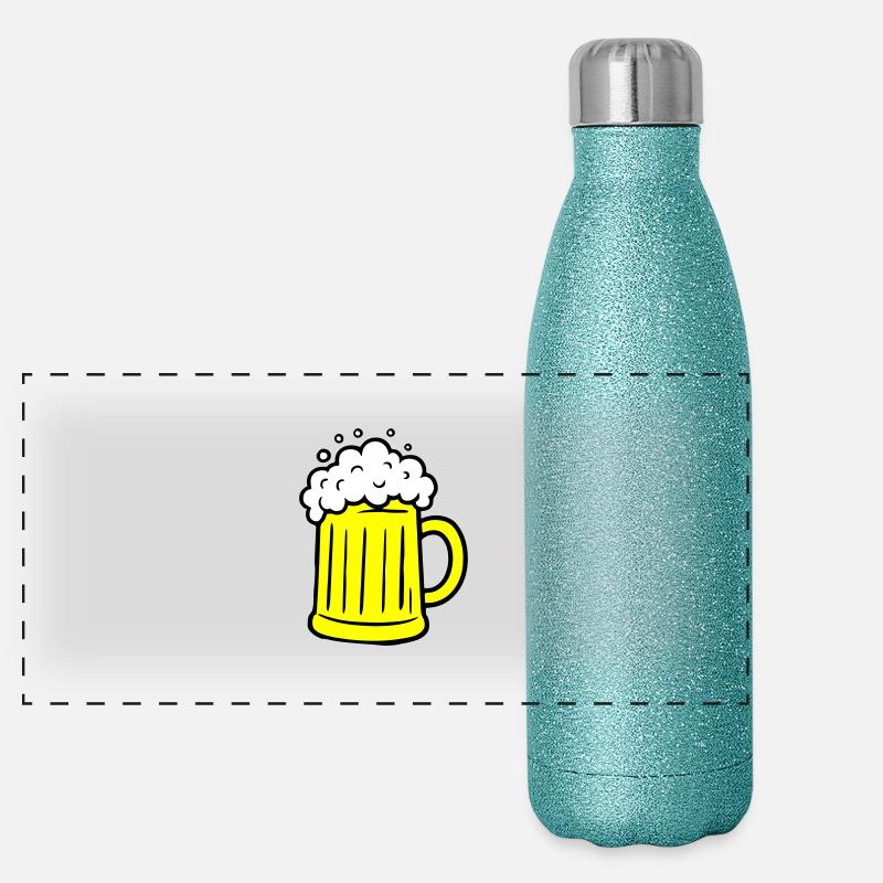 Bier Comic Bierglas Panorama Glitzer Isolierflasche 500 ml