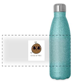 Te amo - Panorama Glitzer Isolierflasche 500 ml - Blau Glitzer - Vorne