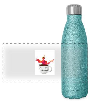 Je n’ai pas tort. J’évolue avec style. - Gourde isotherme panoramique pailletée 500 ml - paillettes bleues - Devant