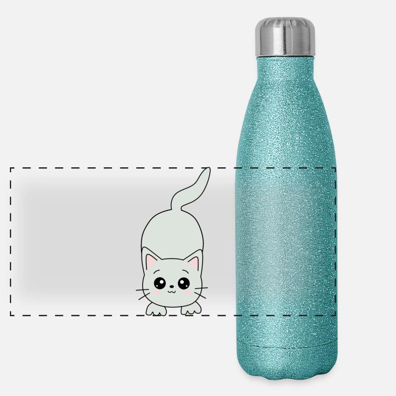 kawaii cat Panoramic Glitter Thermal Bottle 500 ml