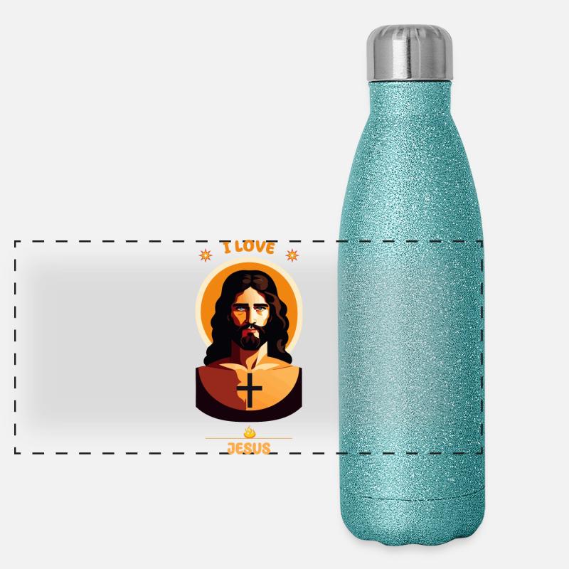 J’AIME JÉSUS Gourde isotherme panoramique pailletée 500 ml