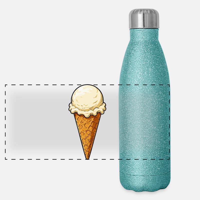 Vanille Eis Kugel Panoramic Glitter Thermal Bottle 500 ml