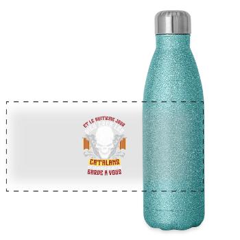 Catalans-8eme-Jour - Gourde isotherme panoramique pailletée 500 ml - paillettes bleues - Devant
