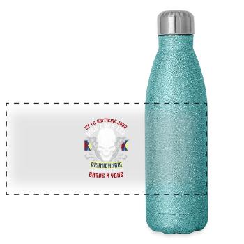 Réunion 8ème Jour - Gourde isotherme panoramique pailletée 500 ml - paillettes bleues - Devant