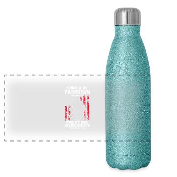 Sorry If My Patriotism Offends You - Panoramic Glitter Thermal Bottle 500 ml - blue glitter - Front