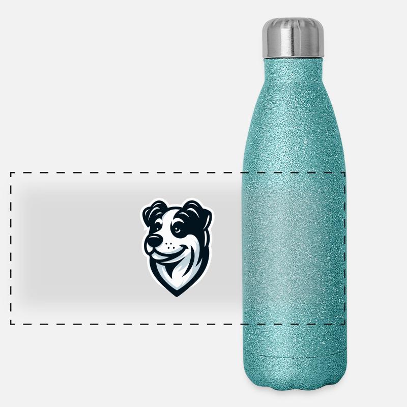 Levrette : Illustration d’un ami Gourde isotherme panoramique pailletée 500 ml
