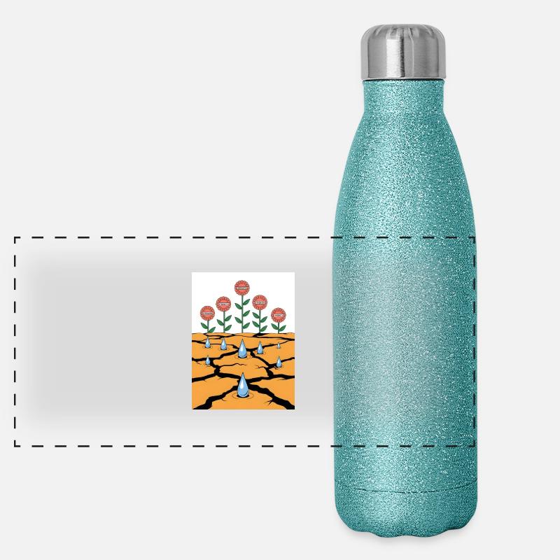 Strength Blooms from Adversity – Resilience Art Panoramic Glitter Thermal Bottle 500 ml