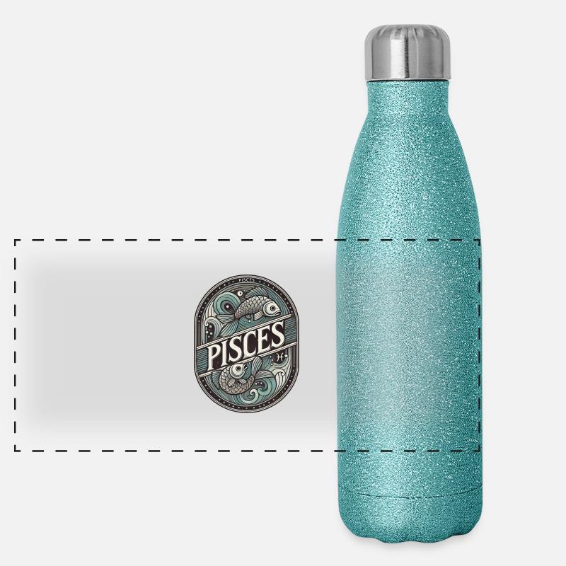 Fische Panorama Glitzer Isolierflasche 500 ml