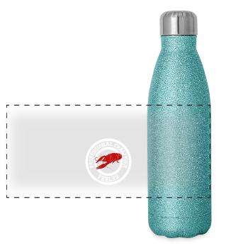 Professional Crawfish Peeler Louisiana Crayfish - Panoramic Glitter Thermal Bottle 500 ml - blue glitter - Front