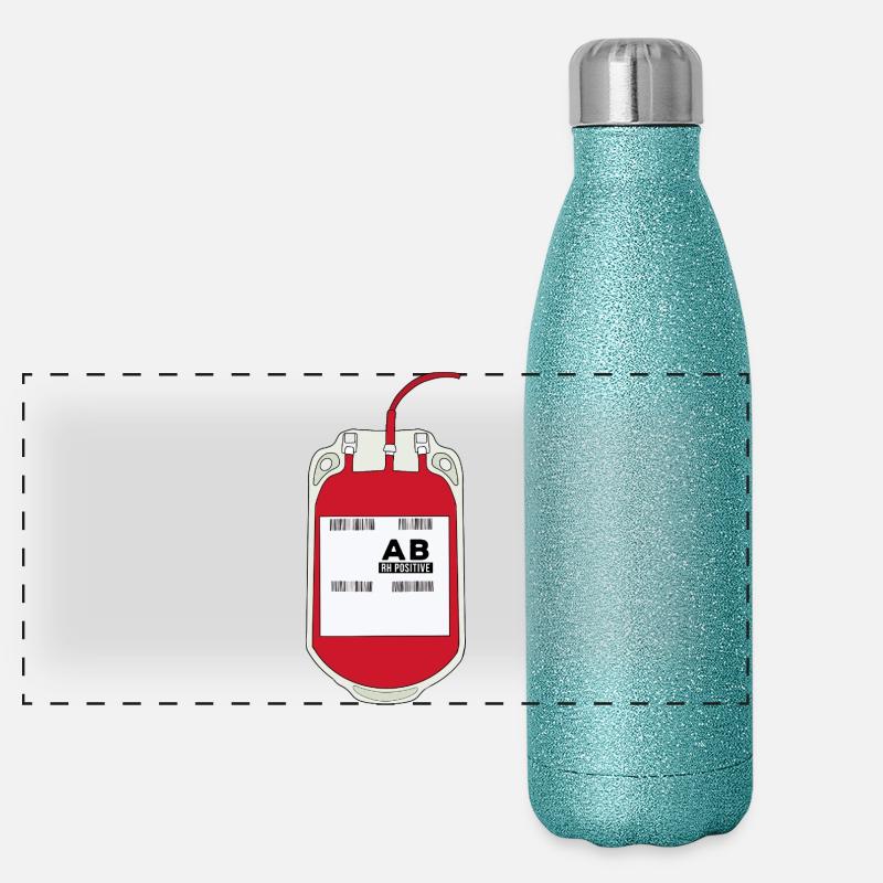 Poche de sang AB Positive Gourde isotherme panoramique pailletée 500 ml