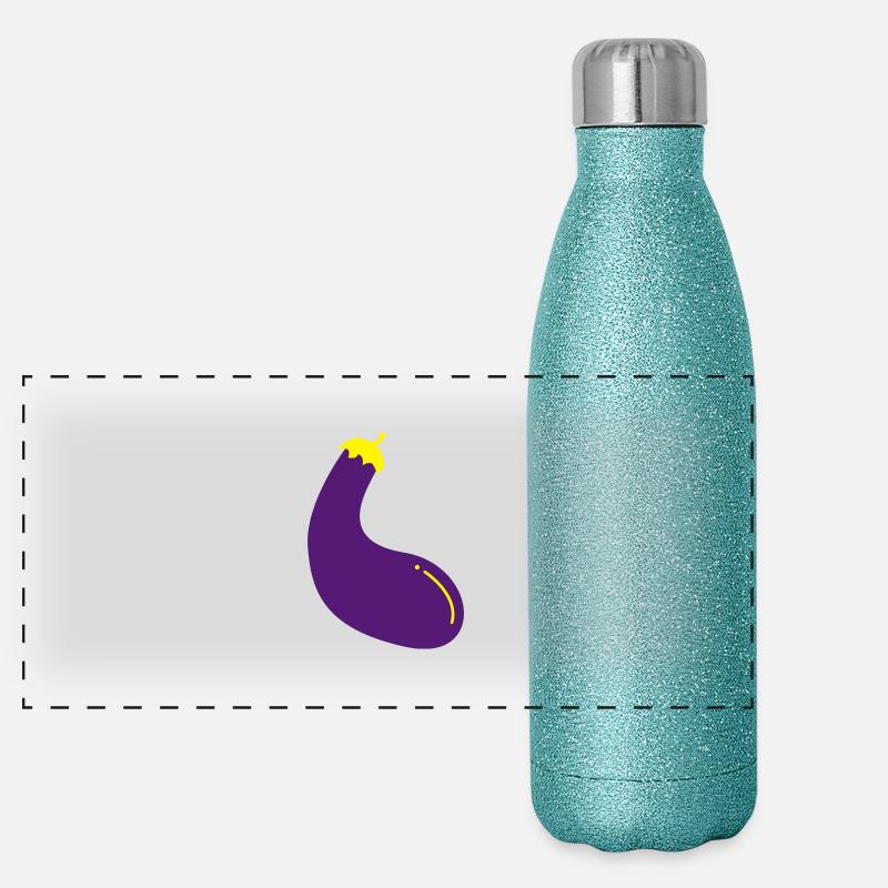 Aubergine Panorama Glitzer Isolierflasche 500 ml