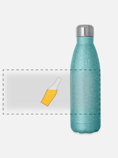 Bierflasche - Panorama Glitzer Isolierflasche 500 ml - Blau Glitzer - Vorne