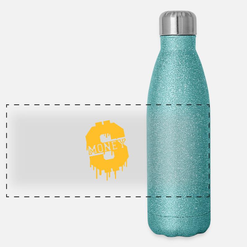 Money Graffiti Panoramic Glitter Thermal Bottle 500 ml