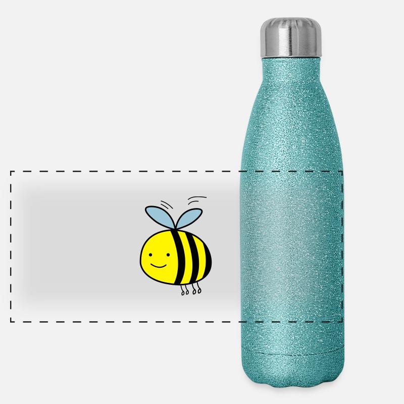 comic_biene_002 Panorama Glitzer Isolierflasche 500 ml