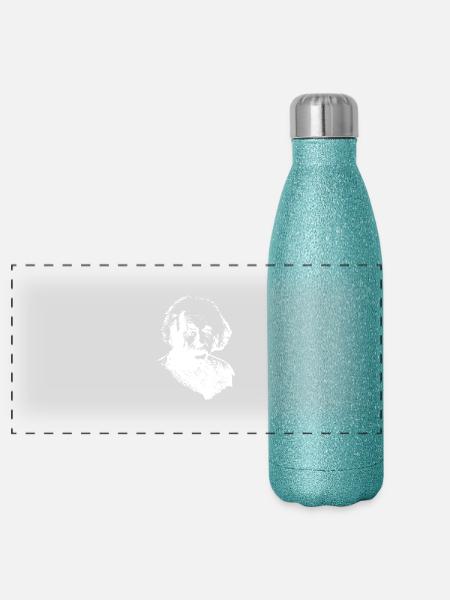 Wir sind Ulmer - Panorama Glitzer Isolierflasche 500 ml - Blau Glitzer - Vorne