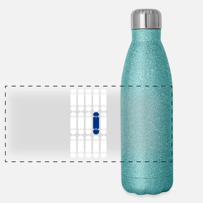 OneBoardBlue/White Panorama Glitzer Isolierflasche 500 ml