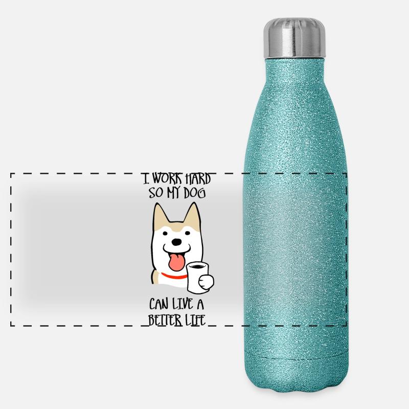 I work hard Panoramic Glitter Thermal Bottle 500 ml