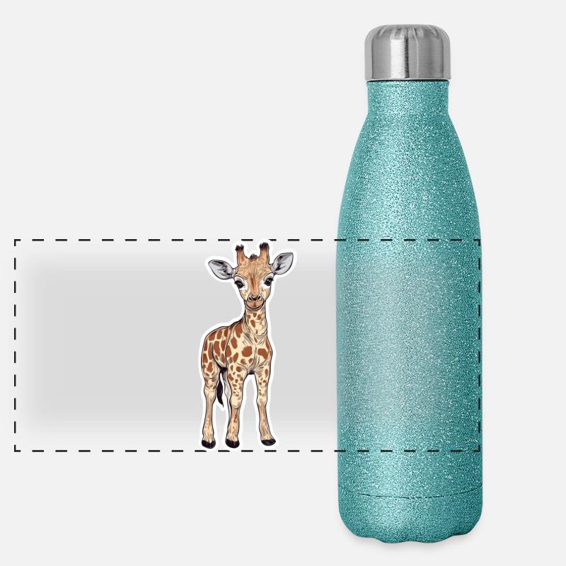 Girafe Gourde isotherme panoramique pailletée 500 ml