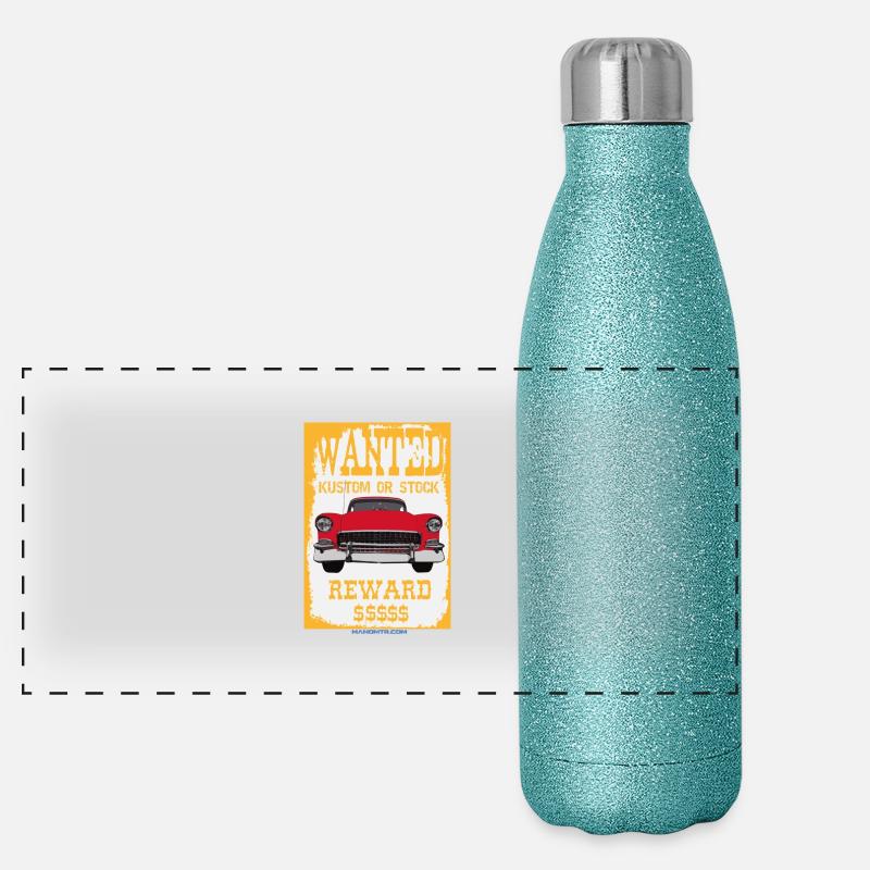 WANTED OU STOCK KUSTOM - cod: 1955ChevyBelAir Gourde isotherme panoramique pailletée 500 ml